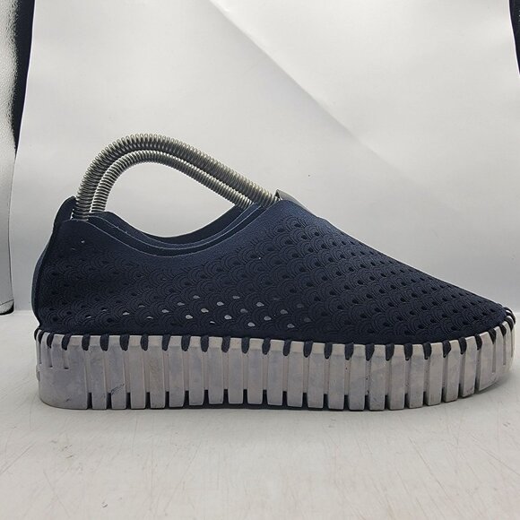 Ilse Jacobsen Plateau Womens 10 Tulip Shoes Slip on Navy Platform Comfort - Picture 13 of 13